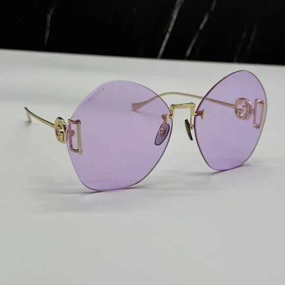 NEW GUCCI GG1203S 001 WITH GOLD CHAIN GUCCI SUNGLASSES
